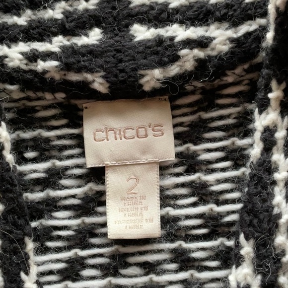 Chico’s Black and White Geometric Pattern Sweater. Worn once - Picture 2 of 4